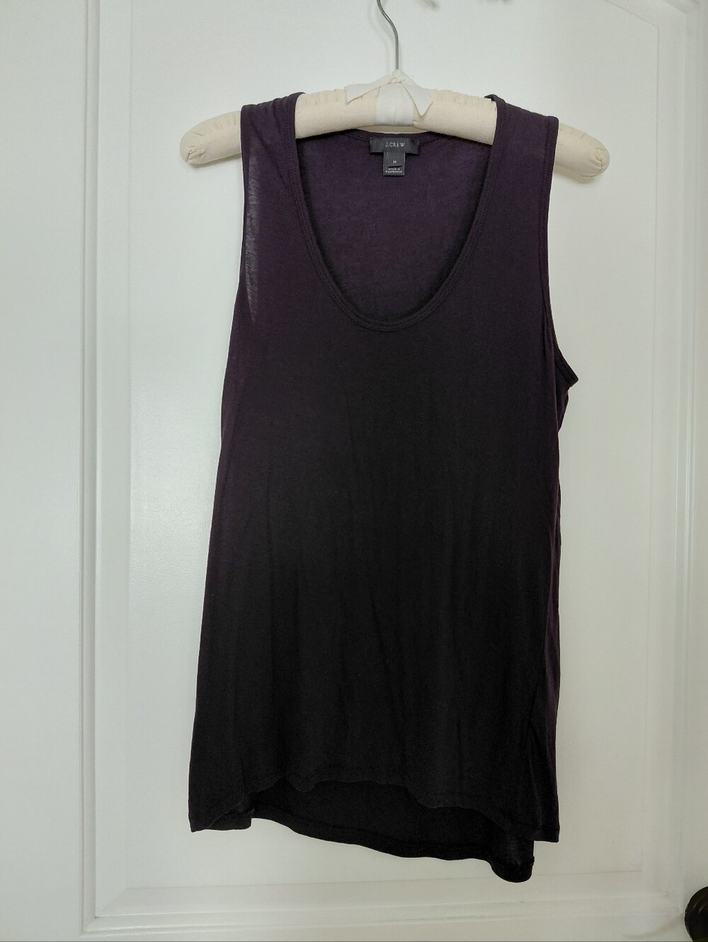 J Crew Scoopneck Tank Top in Lycocell Relaxed Fit Black Sz Medium
